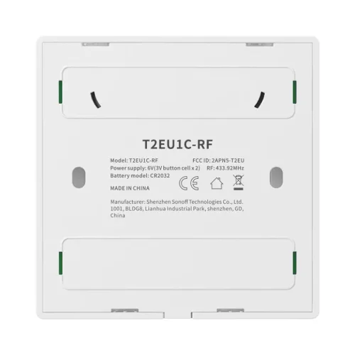 Sonoff T2EU2C-RF Érintős villanykapcsoló Wi-Fi 433MHz Vezeték nél-6920075776263 2 kép