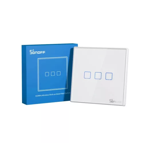 Sonoff T2EU2C-RF Érintős villanykapcsoló Wi-Fi 433MHz Vezeték nél-6920075776263 3 kép