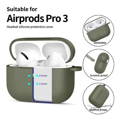 Apple AirPods Pro 3 Tech-protect Silicone Hook Olíva Zöld tok-5906302333189 4 kép