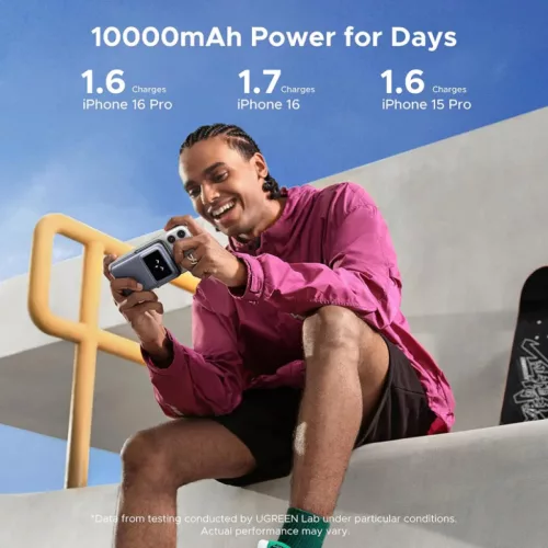 UGREEN PB764 Uno powerbank, 10000mAh, 20W, PD + FQI, Szürke-6941876243297 9 kép