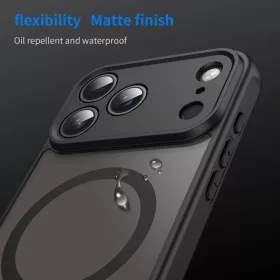 iPhone 17 Pro Fan Dun Series fekete tok MagSafe hibrid (TPU + PC) Alph- 2 kép