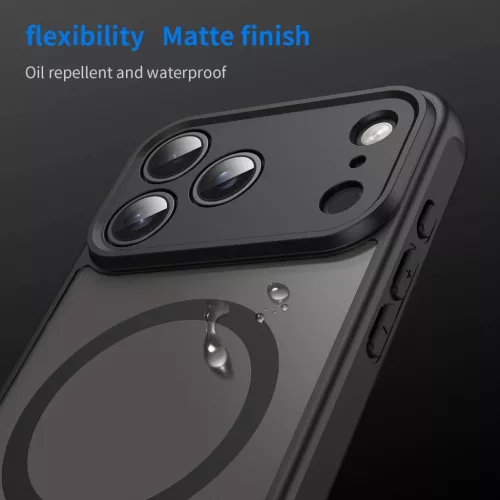 iPhone 17 Pro Fan Dun Series fekete tok MagSafe hibrid (TPU + PC) Alph- 2 kép