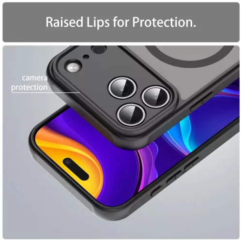 iPhone 17 Pro Fan Dun Series fekete tok MagSafe hibrid (TPU + PC) Alph- 6 kép