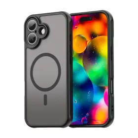   iPhone 17 Dun Series fekete tok MagSafe hibrid (TPU + PC) Alphajack