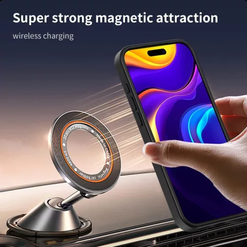iPhone 17 Pro Max Fanying Series áttetsző fekete MagSafe hibrid (TPU- 5 kép