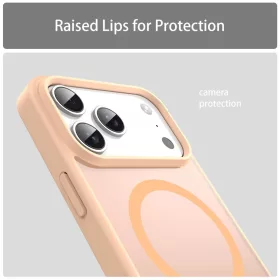 iPhone 17 Pro Max Fanying Series áttetsző rózsaszín MagSafe hibrid- 1 kép