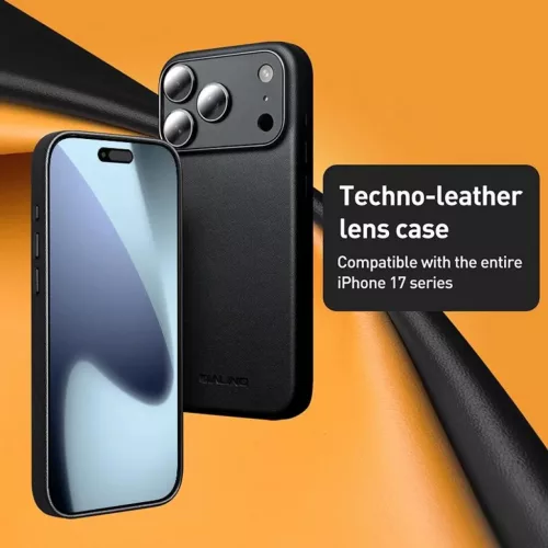 iPhone 17 Pro fekete bőrtok MagSafe kompatibilitással Alphajack QTec- 10 kép