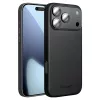 iPhone 17 Pro Max fekete bőrtok MagSafe kompatibilitással Alphajack QTech Series kameralencse védővel