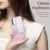 Samsung Galaxy A07 ezüst-fekete színátmentes csillámos tok Alphaja- 4 kép