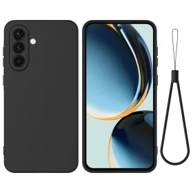 Samsung Galaxy A07 fekete,  Liquid szilikon tok Alphajack