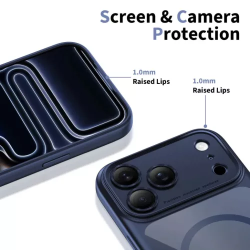 iPhone 17 Pro Tech-protect Magpeak Magsafe Cc tok mély kék/átlátsz-5906302333837 4 kép