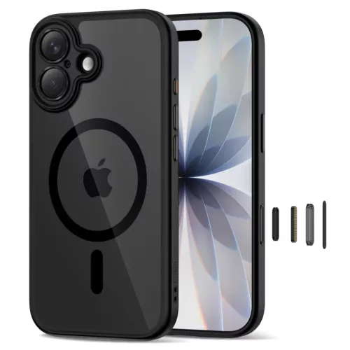 iPhone 17 Tech-protect Magpeak Magsafe CC fekete/átlátszó tok-5906302333608 2 kép