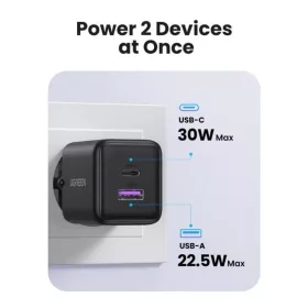 Hálózati töltő UGREEN X516, 30W, 3A, 1 x USB-A - 1 x USB-C, Fekete-6941876260140 2 kép