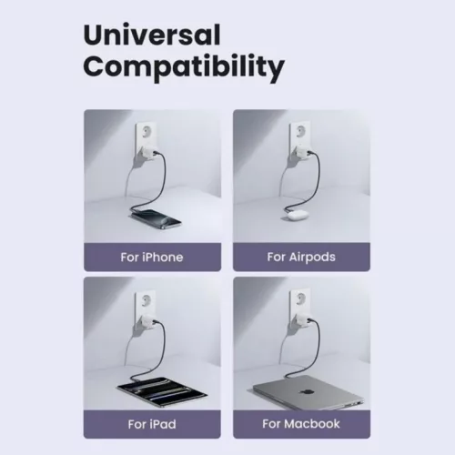 Hálózati töltő UGREEN X516, 30W, 3A, 1 x USB-A - 1 x USB-C, Fekete-6941876260140 5 kép