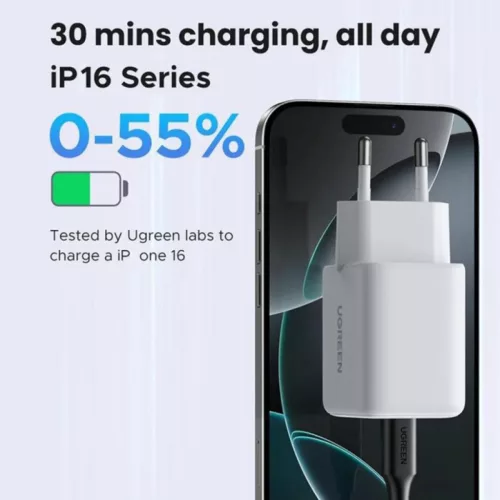 Hálózati töltő UGREEN X516, 30W, 3A, 1 x USB-A - 1 x USB-C, Fekete-6941876260140 6 kép