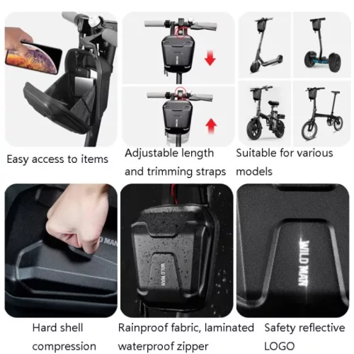 Wildman TS9 vízálló táska elektromos rollerhez/robogóhoz 2,5L fek-5900217418597 3 kép