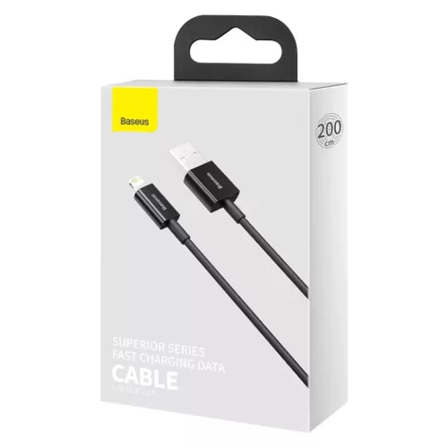 BASEUS USB A-Lightning kábel 2,4A Superior CALYS-C01 2 m fekete-6953156205451 7 kép