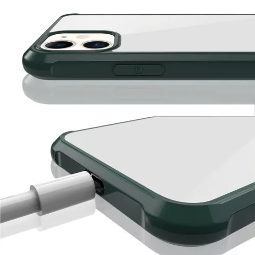 Szilikon áttetsző tok iPhone 11 Pro piros ütésálló kerettel- 4 kép