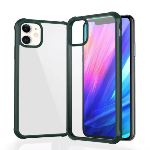 Szilikon áttetsző tok iPhone 11 Pro piros ütésálló kerettel- 5 kép