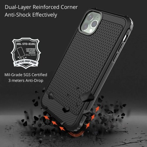 SMD szénszál mintás rugged ütésálló tok iPhone 11 Pro Max- 5 kép