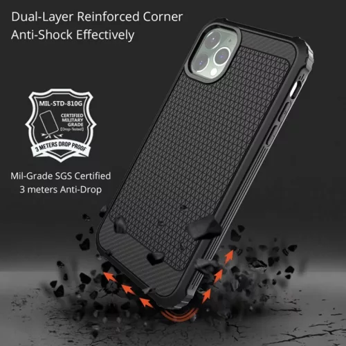 iPhone 11 Pro tok szénszál mintás rugged ütésálló- 5 kép
