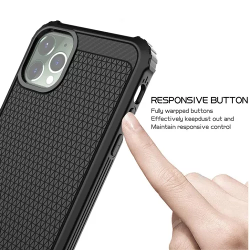 iPhone 11 Pro tok szénszál mintás rugged ütésálló- 6 kép