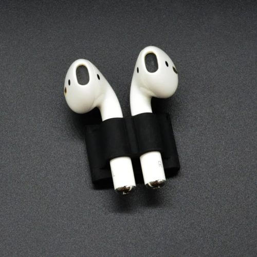 SMD HH-06 Airpods tartó, óra pántra rögzíthető szilikon fekete s-0000000007786 1 kép