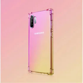   SMD Samsung Galaxy Note 10 N10-001 tok áttetsző, sárga-rózsaszín átmentettel, ütésvédelemmel