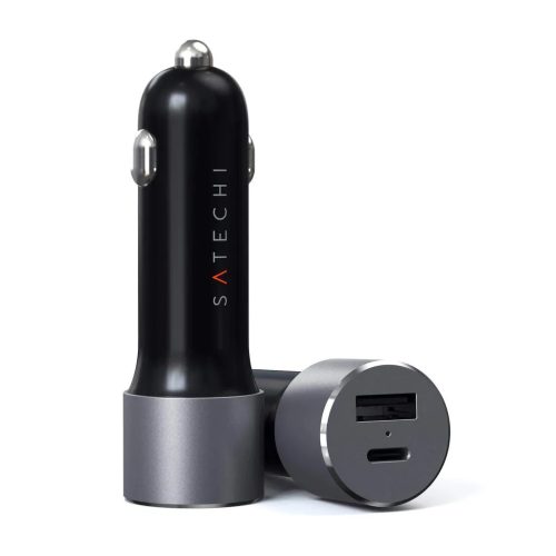 Satechi 72W 1x USB-A, 1x USB Type-C PD autós szivargyújtós töltő -879961008352 1 kép