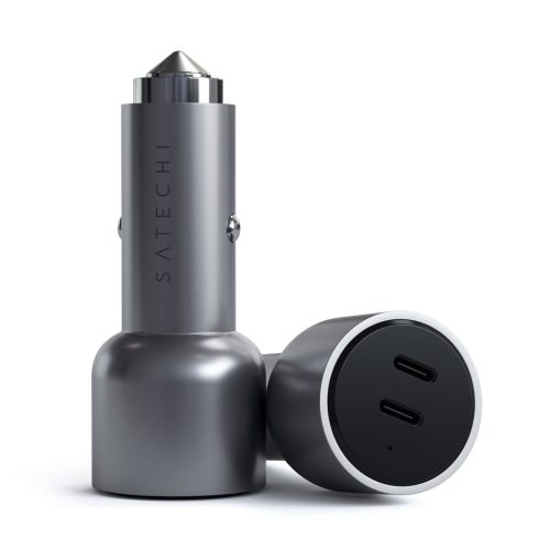 Satechi 40W Dual USB Type-C PD autós szivargyújtós töltő ezüst (-810086360062 9 kép