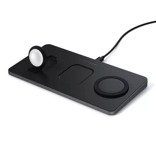 Satechi Trio vezeték nélküli töltőpad, töltőállomás fekete (A-879961008550 2 kép