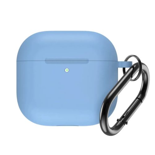 Airpods 4 Szilikon Tok Karabínerrel - Világoskék-5907769365867 1 kép