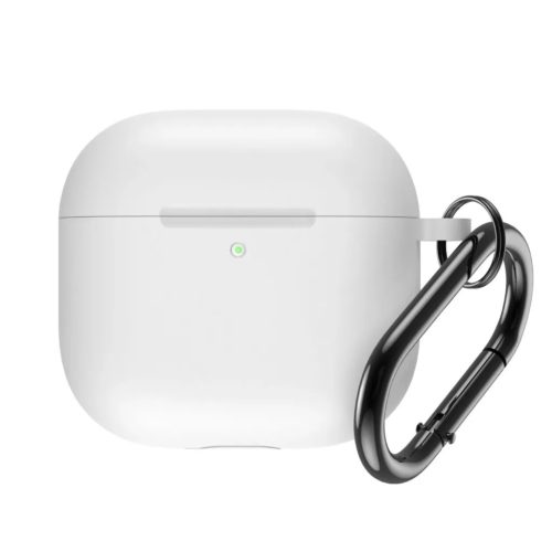 Airpods 4 Szilikon Tok Karabinerrel - Fehér-5907769365898 1 kép
