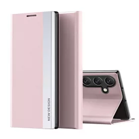   Sleep Case Pro Samsung Galaxy S25 fliptok és állvány - rózsaszín tok