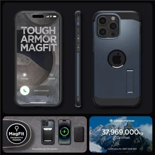 Spigen Tough Armor MagSafe, metal slate - iPhone 15 Pro Max-8809896749442 3 kép