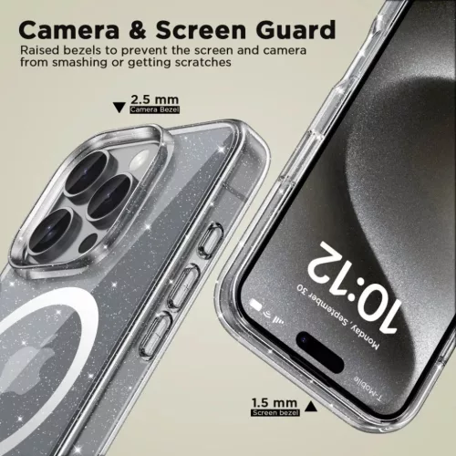 iPhone 16 Pro Tech-Protect Flexair Hybrid Magsafe Glitter tok-5906302311446 3 kép