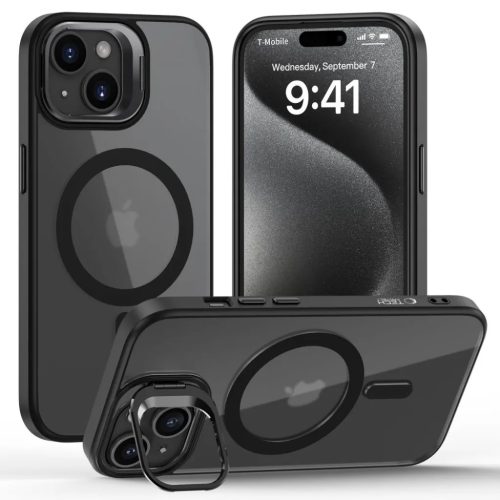 Tech-protect Magstand Magsafe Iphone 15 Matt Fekete Tok