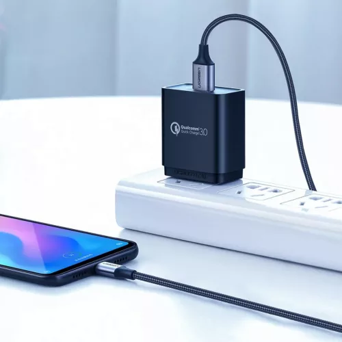 Ugreen US288 USB-A - USB-C QC 3.0 3A 2m kábel, szürke-6957303804405 5 kép