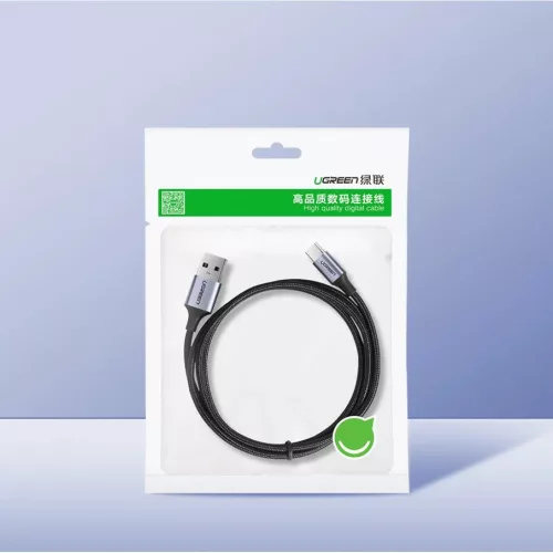 Ugreen US288 USB-A - USB-C QC 3.0 3A 2m kábel, szürke-6957303804405 7 kép
