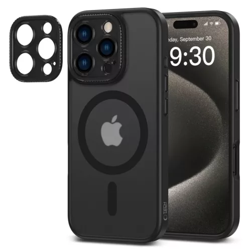 Tech-protect Magcam Magsafe Iphone 16 Pro Max Matt Fekete Tok-5906302311699 2 kép