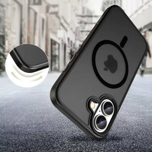 Tech-protect Magmat Magsafe Iphone 16 Matt Fekete Tok-5906302311088 2 kép