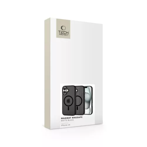 Tech-protect Magmat Magsafe Iphone 16 Matt Fekete Tok-5906302311088 5 kép