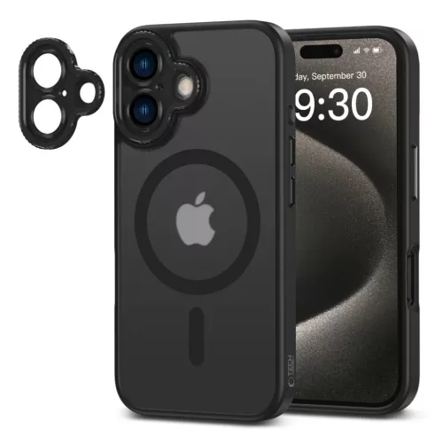 Tech-protect Magcam Magsafe Iphone 16 Matt Fekete Tok-5906302311668 2 kép