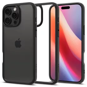  IPHONE 16 Pro Max matt fekete SPIGEN Ultra Hybrid tok