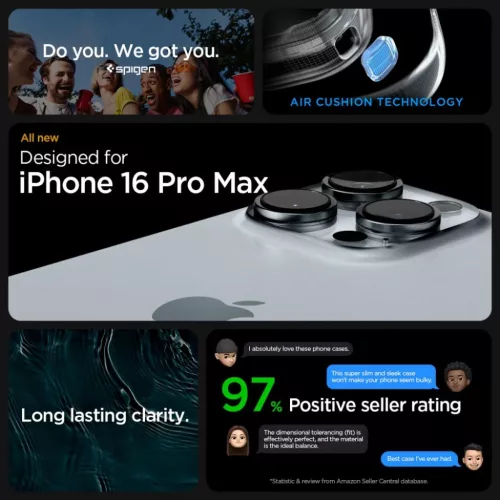  IPHONE 16 Pro Max matt fekete SPIGEN Ultra Hybrid tok-8809971229326 9 kép