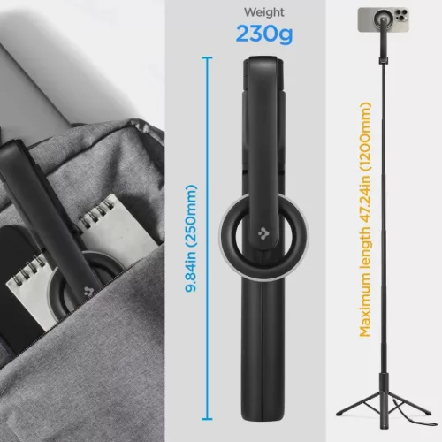 Spigen S580w Magsafe Bluetooth Selfie Bot Hosszú állvány Fekete-8809971226035 10 kép