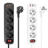 HOCO 4 aljzatos elosztó, hosszabbító kábel + 2 x USB A + Type C PD-6942007602150 4 kép