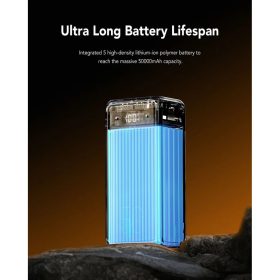 VEGER powerbank 50 000 mAh PD QC3.0 5A 22,5W Tank Lite (W5001) fekete-6970453555447 2 kép