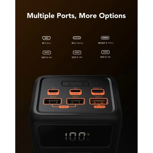 VEGER powerbank 50 000 mAh PD QC3.0 5A 22,5W Tank Lite (W5001) fekete-6970453555447 3 kép