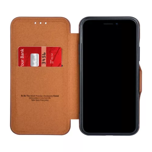 UNIQ iPhone 11 Pro fliptok kártyatartóval barna-8719273210192 3 kép